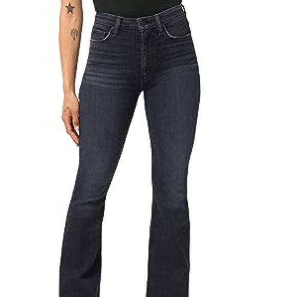 HUDSON JEANS Holly High Rise Flare Jeans in Mysterious Black Size 34 Petite New - Picture 12 of 14